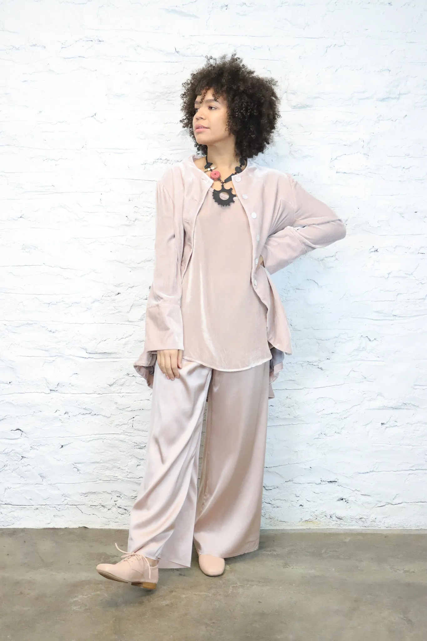 Amano CoLAB Silk Palazzo Pants