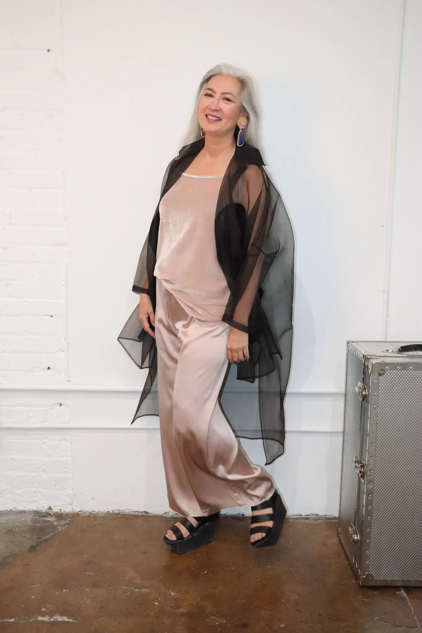 Amano CoLAB Silk Palazzo Pants