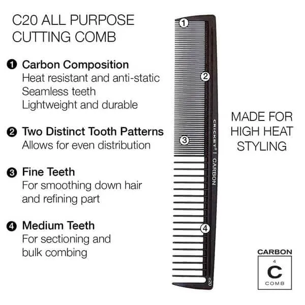 Cricket Carbon Comb Stylist 4 Pack