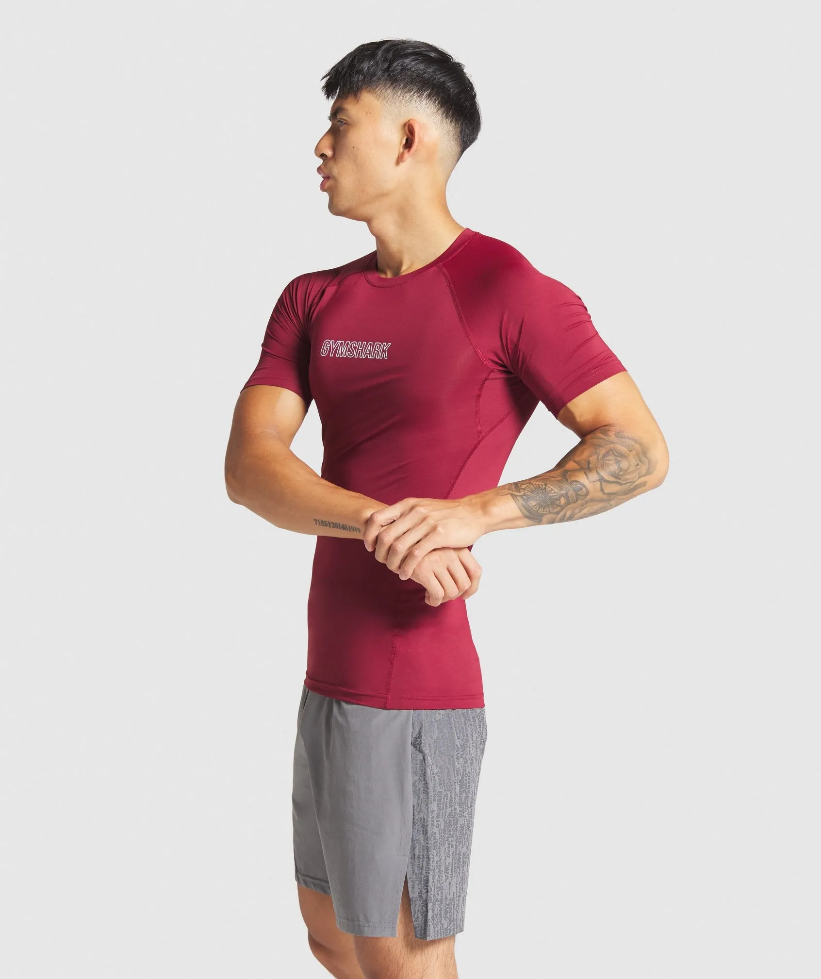 Gymshark Combat Rashguard - Claret