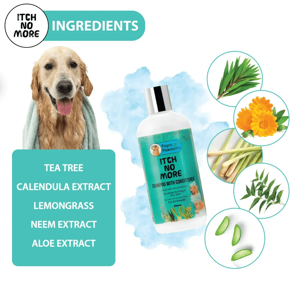 Papa Pawsome Itch No More Shampoo with Conditioner for Dogs