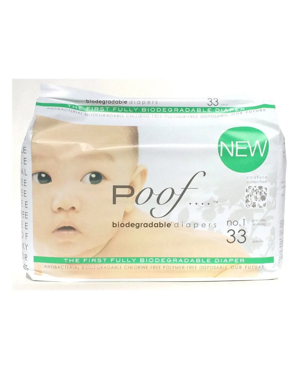 Poof SIZE 1 Taupe Chinoiserie Biodegradable DIAPERS