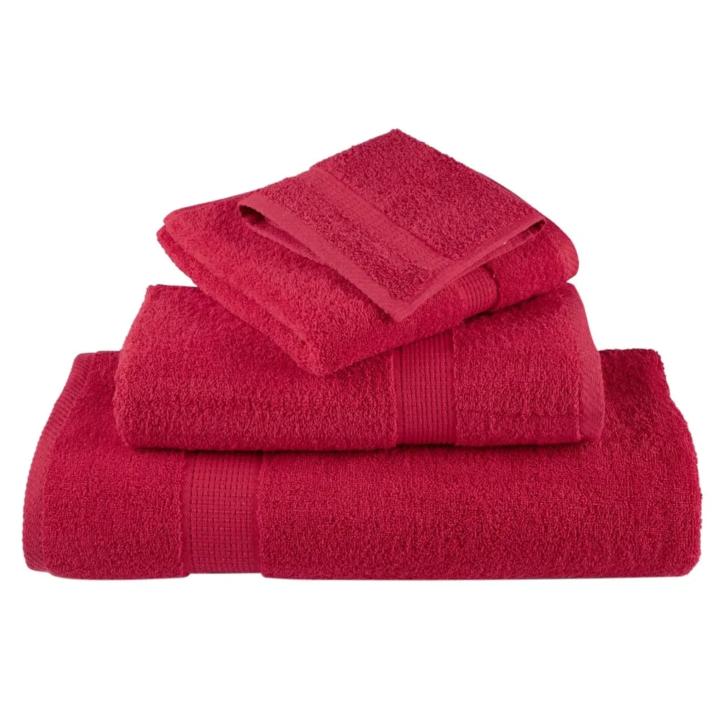 Premium Sauna Towels 10 pcs Red 80x200 cm 600 gsm 100% Cotton