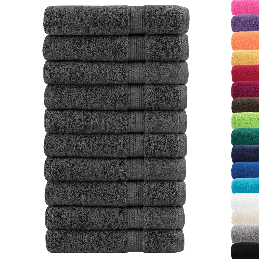 Premium Sauna Towels 10pcs Anthracite 80x200cm 600gsm 100% Cotton