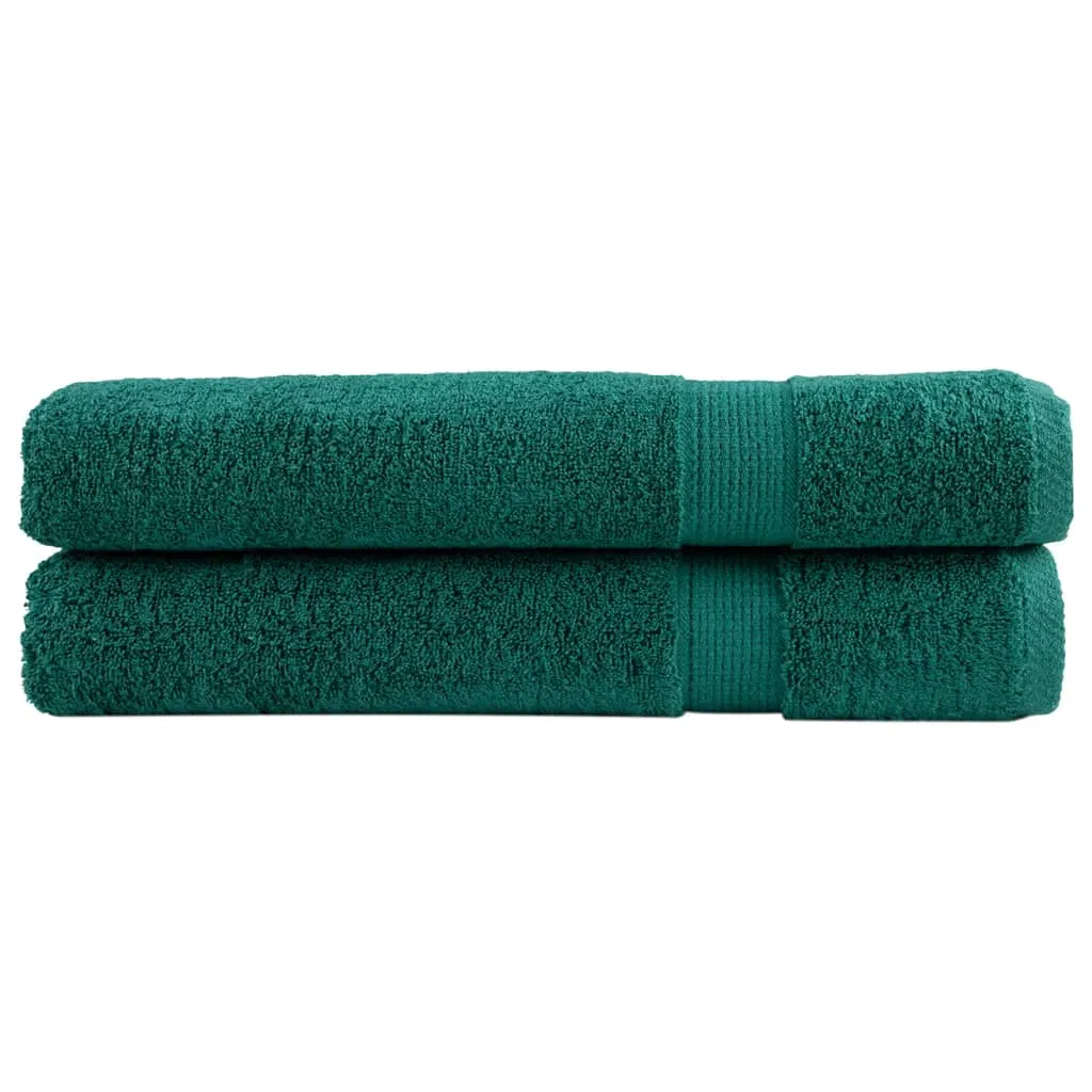 Premium Sauna Towels 2 pcs Green 80x200 cm 600 gsm 100% Cotton