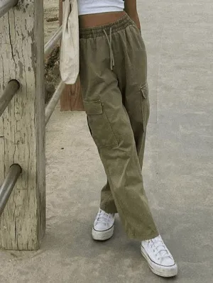 Washed Pocket Straight Leg Pants