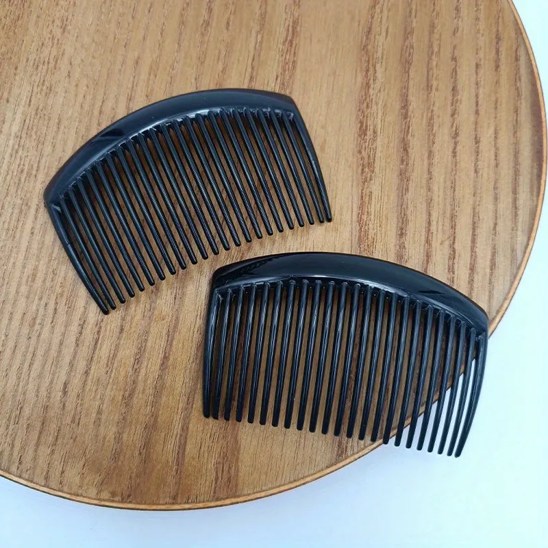 Womens 2Pack Solid Color Hair Combs with NoSlip Grip