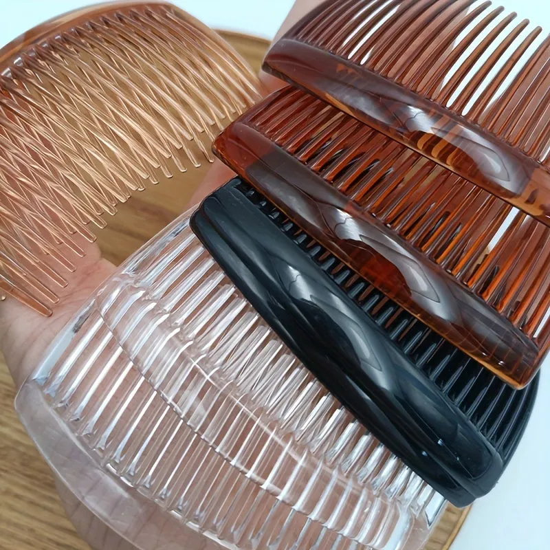 Womens 2Pack Solid Color Hair Combs with NoSlip Grip