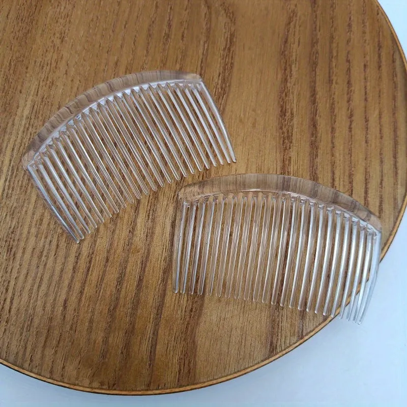 Womens 2Pack Solid Color Hair Combs with NoSlip Grip