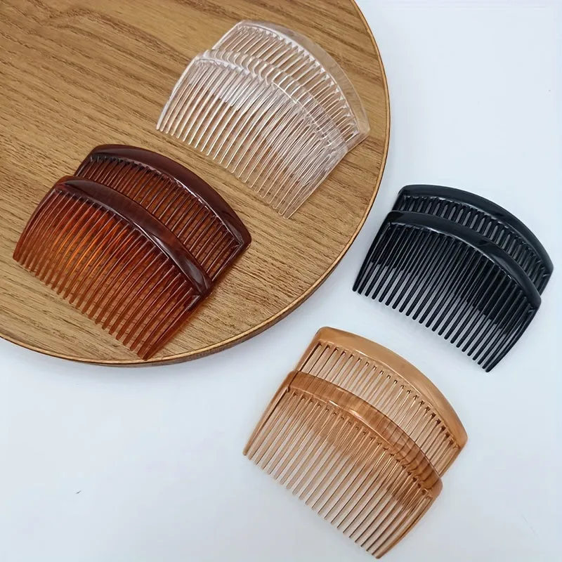 Womens 2Pack Solid Color Hair Combs with NoSlip Grip