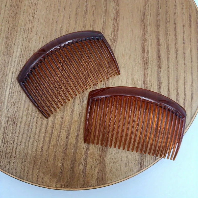 Womens 2Pack Solid Color Hair Combs with NoSlip Grip