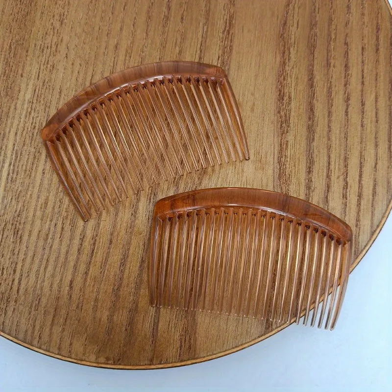 Womens 2Pack Solid Color Hair Combs with NoSlip Grip