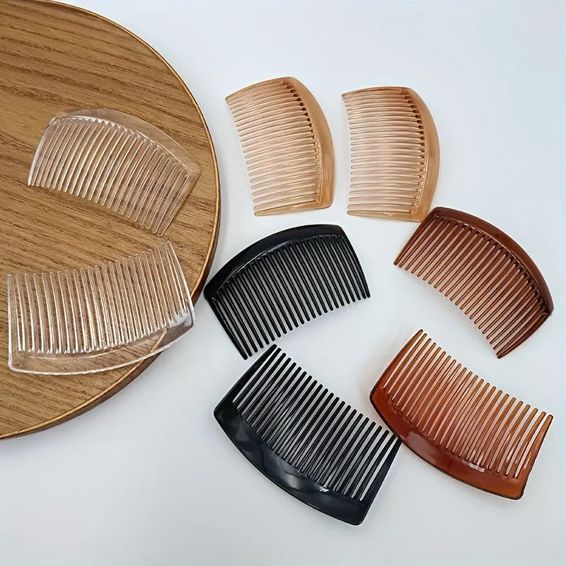 Womens 2Pack Solid Color Hair Combs with NoSlip Grip