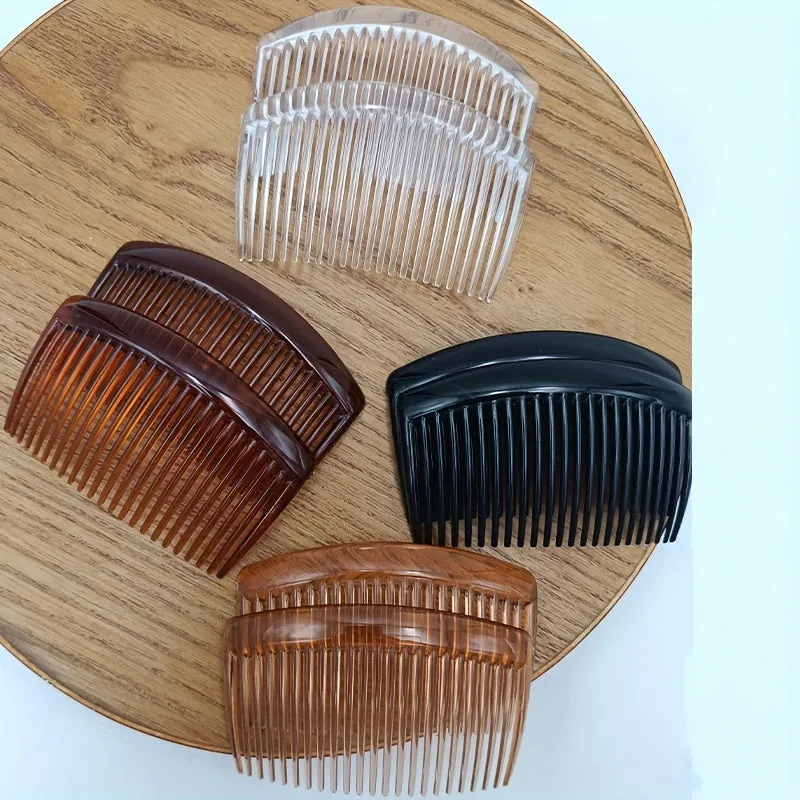 Womens 2Pack Solid Color Hair Combs with NoSlip Grip
