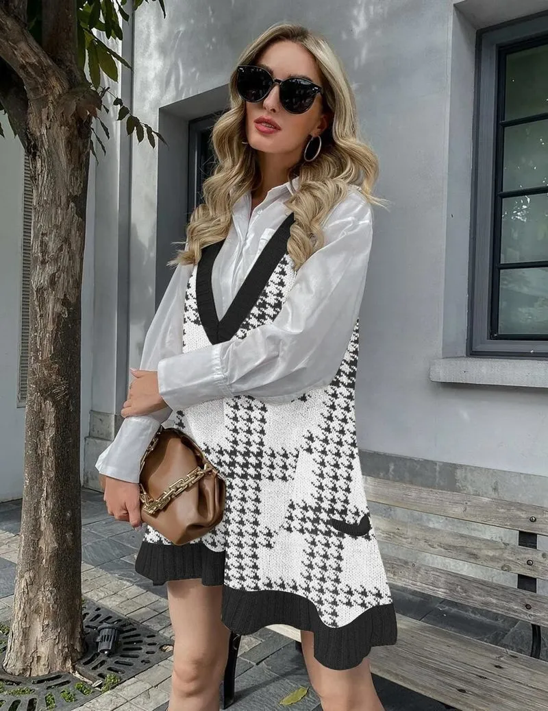 Zeagoo Womens Sweater Vest Dress Pattern Knitted Dress