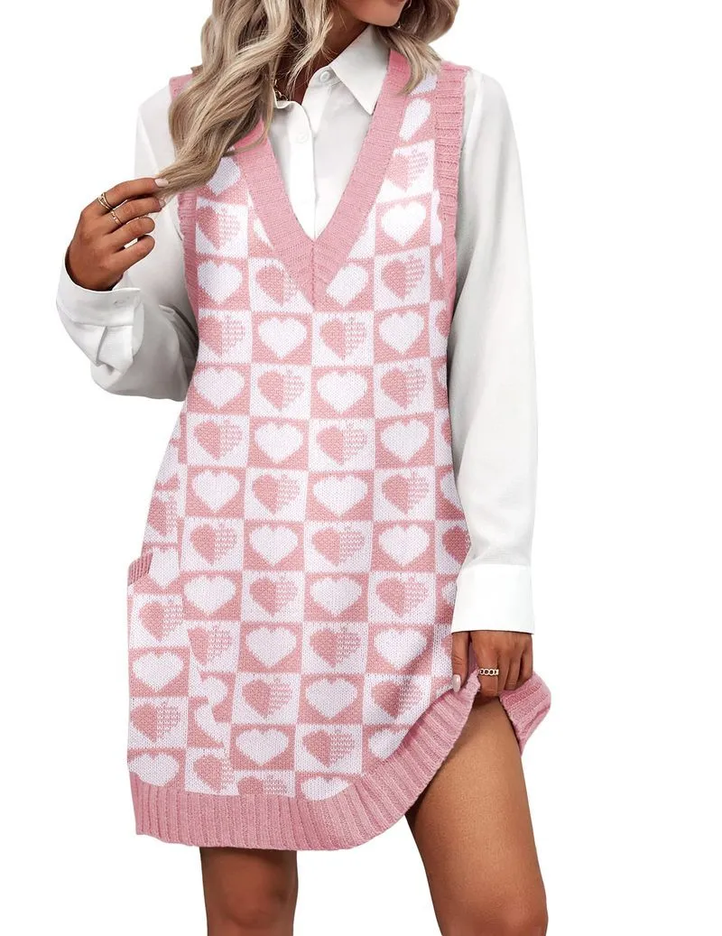 Zeagoo Womens Sweater Vest Dress Pattern Knitted Dress