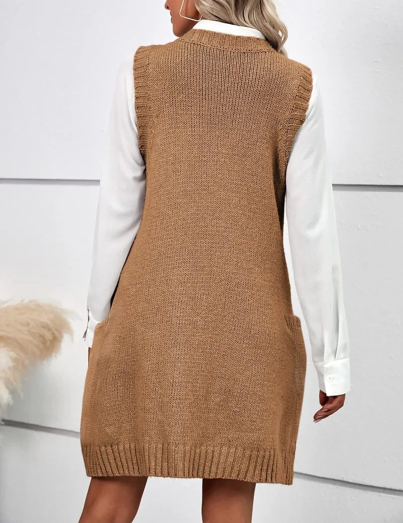 Zeagoo Womens Sweater Vest Dress Pattern Knitted Dress
